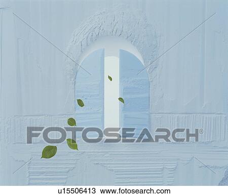Leaves coming through window shutters in white textured wall View Large Photo Image Stock Image - Leaves coming through window shutters in white textured wall. Fotosearch