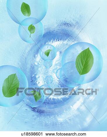 Leaves inside bubbles View Large Photo Image Stock Image - Leaves inside bubbles. Fotosearch