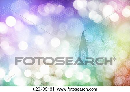 Lights over an image of a Church View Large Photo Image Stock Image - Lights over an image of a Church. Fotosearch