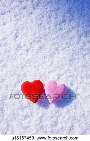 Lovehearts on the Snow View Large Photo Image Stock Photo - Lovehearts on the Snow. Fotosearch