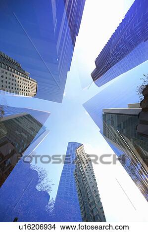Picture - Low Angle View of Skyscrapers. Kita-ku, Osaka, Japan. Fotosearch