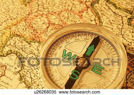 Map of Europe and compass View Large Photo Image Stock Photography - Map of Europe and compass. Fotosearch