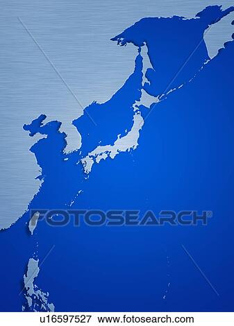 Map of Japan, blue background View Large Photo Image Stock Photo - Map of Japan, blue background. Fotosearch