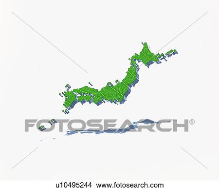 Picture - Map of Japan, Computer Graphics. Fotosearch