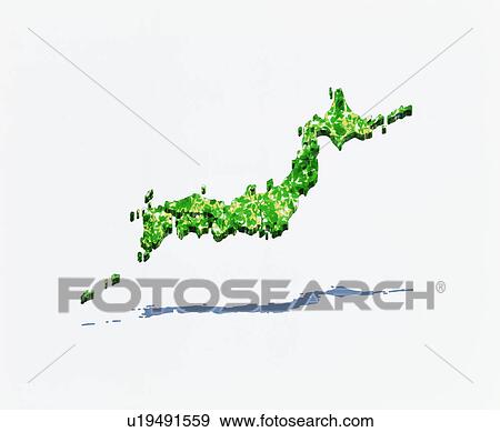 Map of Japan, Computer Graphics View Large Photo Image Stock Photo - Map of Japan, Computer Graphics. Fotosearch