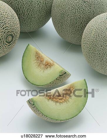Stock Photo - Melons, white background. Fotosearch