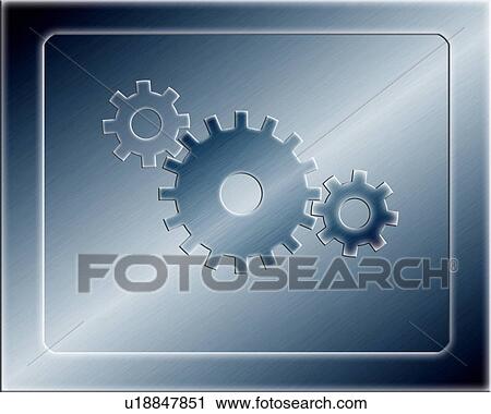 Stock Image - Metallic gears. Fotosearch