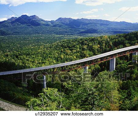 Stock Photo - Mikuni Pass in summer, Hokkaido prefecture, Japan. Fotosearch