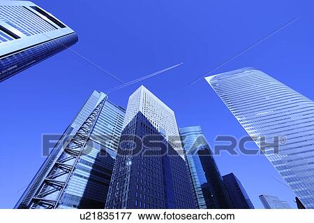 Stock Photo - Modern buildings in Shiodome, Tokyo. Shiodome Sio-site, Minato-ku, Tokyo, Japan. Fotosearch