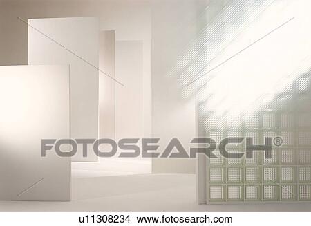 Picture - Modern room with glass wall. Fotosearch