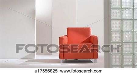 Modern room with red armchair View Large Photo Image Stock Photography - Modern room with red armchair. Fotosearch