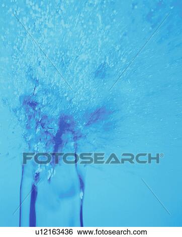 Stock Photograph - Moving blue liquid. Fotosearch