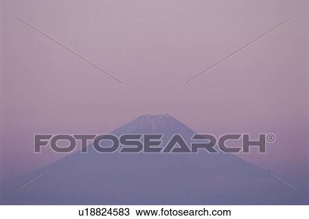Stock Image - Mt. Fuji in evening light. Nagano Prefecture, Japan. Fotosearch