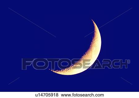 New Crescent Moon View Large Photo Image Stock Photo - New Crescent Moon. Fotosearch