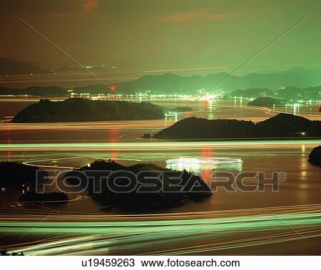 Stock Image - Night View of Bay Area. Fotosearch