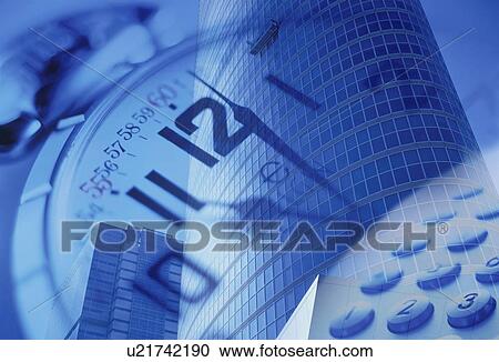 Office building, clock and calculator - digital composite View Large Photo Image Stock Image - Office building, clock and calculator - digital composite. Fotosearch