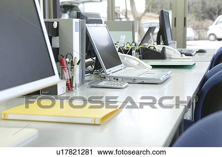 Stock Image - Office desks. Fotosearch