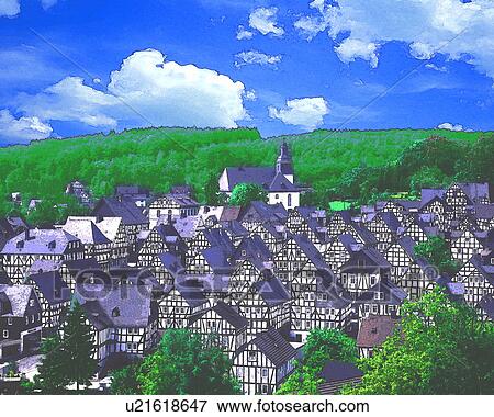 Stock Photo - Old town in Germany. Fotosearch