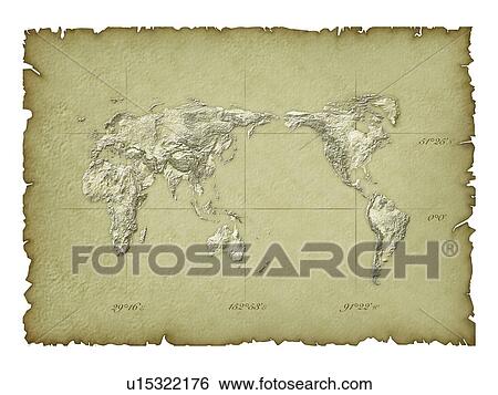 Old World Map White Background Stock Photograph U Fotosearch