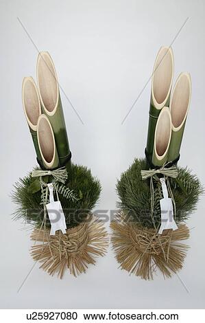 Stock Image - Ornaments for New Year's Day, white background. Fotosearch
