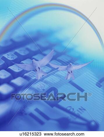 Stock Image - Peaceful communication - digital composite. Fotosearch