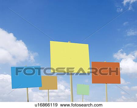 Stock Photo - Placards and sky. Fotosearch