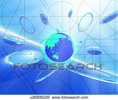 Planet Earth on Behind Circular Patterns View Large Photo Image Stock Photograph - Planet Earth on Behind Circular Patterns. Fotosearch