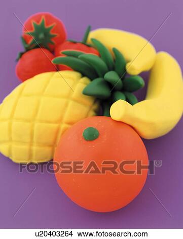 Picture - Plasticine fruit. Fotosearch
