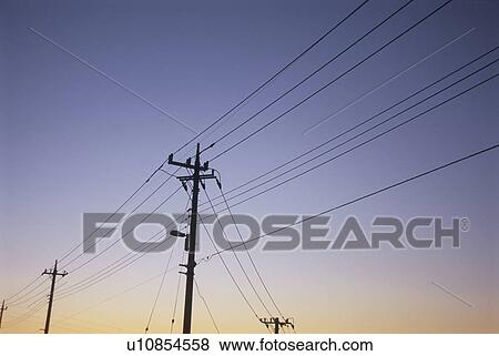 Power Lines at Dawn. Kawasaki, Kanagawa Prefecture, Japan View Large Photo Image Stock Photo - Power Lines at Dawn. Kawasaki, Kanagawa Prefecture, Japan. Fotosearch
