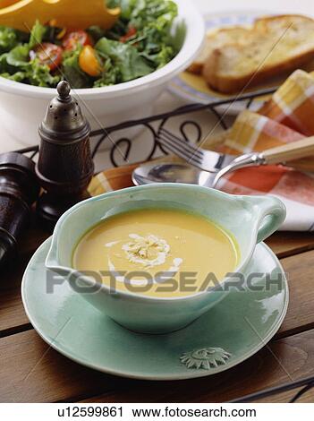Stock Image - Pumpkin soup. Fotosearch