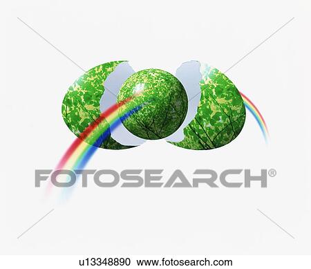 Rainbow and Green Egg View Large Photo Image Stock Image - Rainbow and Green Egg. Fotosearch