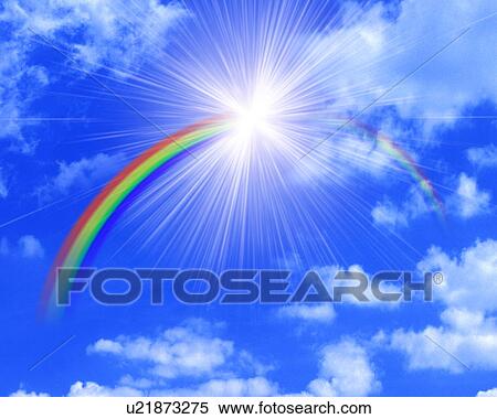 Stock Photography - Rainbow coming out of sun. Fotosearch