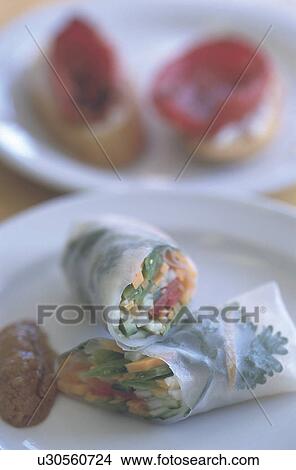 Raw egg rolls View Large Photo Image Picture - Raw egg rolls. Fotosearch