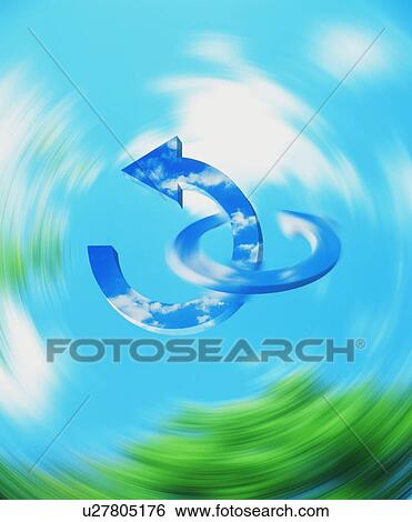 Recycling arrows in the sky View Large Photo Image Stock Photograph - Recycling arrows in the sky. Fotosearch