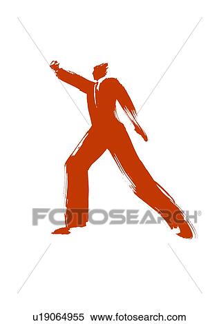 Stock Photography - Red Ink Illustration, Raising Fist. Fotosearch
