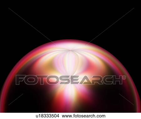 Picture - Red light beams, computer graphic, black background. Fotosearch