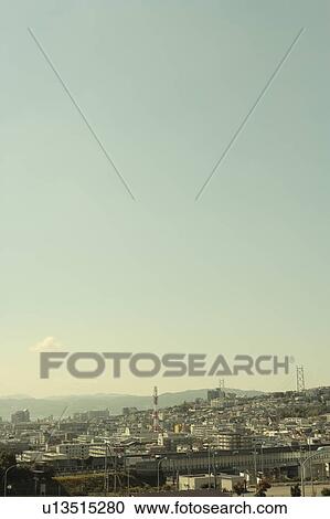 Stock Image - Residential House on Hill. Fotosearch