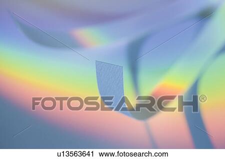 Stock Image - Ribbons on a Rainbow Background. Fotosearch