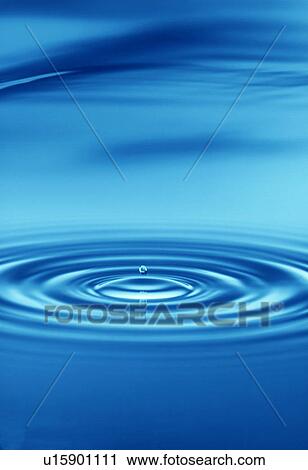 Stock Image - Rippled water with blue background. Fotosearch