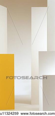 Room with white and yellow wall segments View Large Photo Image Stock Photo - Room with white and yellow wall segments. Fotosearch