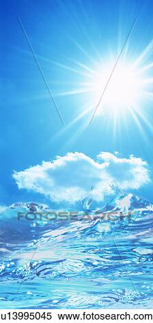 Stock Photography - Rough sea with sunny sky. Fotosearch