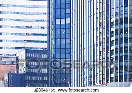 Stock Photography - Row of Buildings. Nagoya, Aichi Prefecture, Japan. Fotosearch
