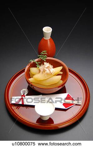 Sake cup and bowl of herring roe on tray, black background View Large Photo Image Stock Photography - Sake cup and bowl of herring roe on tray, black background. Fotosearch