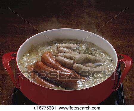 Sausage and Sauerkraut in Pot View Large Photo Image Stock Image - Sausage and Sauerkraut in Pot. Fotosearch