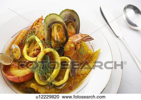 Stock Image - Seafood bouillabaisse. Fotosearch
