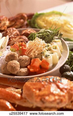 Selection of fresh vegetables, seafood and mushroom View Large Photo Image Stock Photo - Selection of fresh vegetables, seafood and mushroom. Fotosearch