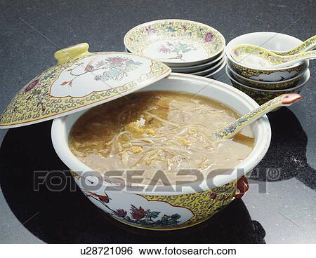 Stock Photograph - Shark's Fin and Crab Soup. Fotosearch