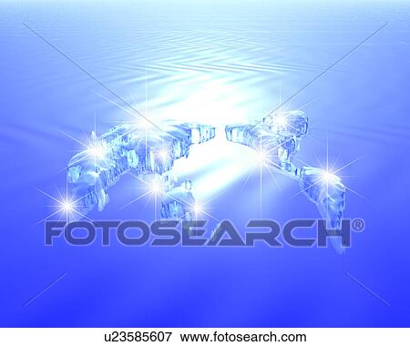 Stock Photo - Shining world map on water surface. Fotosearch