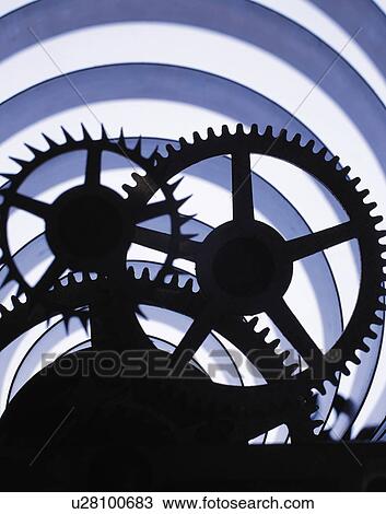 Stock Image - Silhouette of gears. Fotosearch