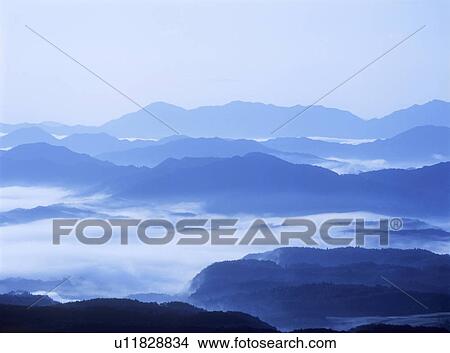 Picture - Silhouette of mountain ranges. Fotosearch